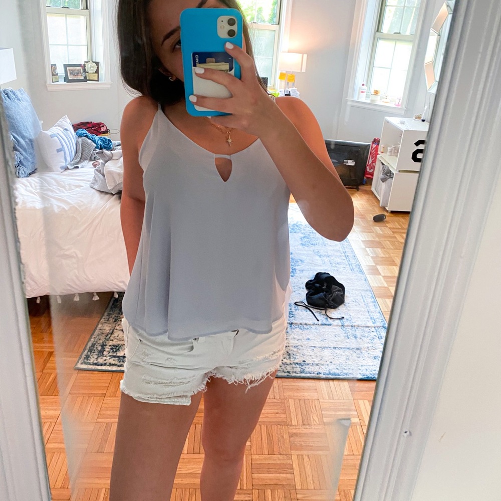 Light blue flowy tank